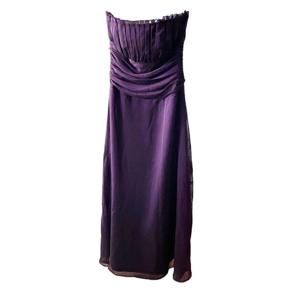 Plum bridesmaid strapless formal occassion dress gown size 10